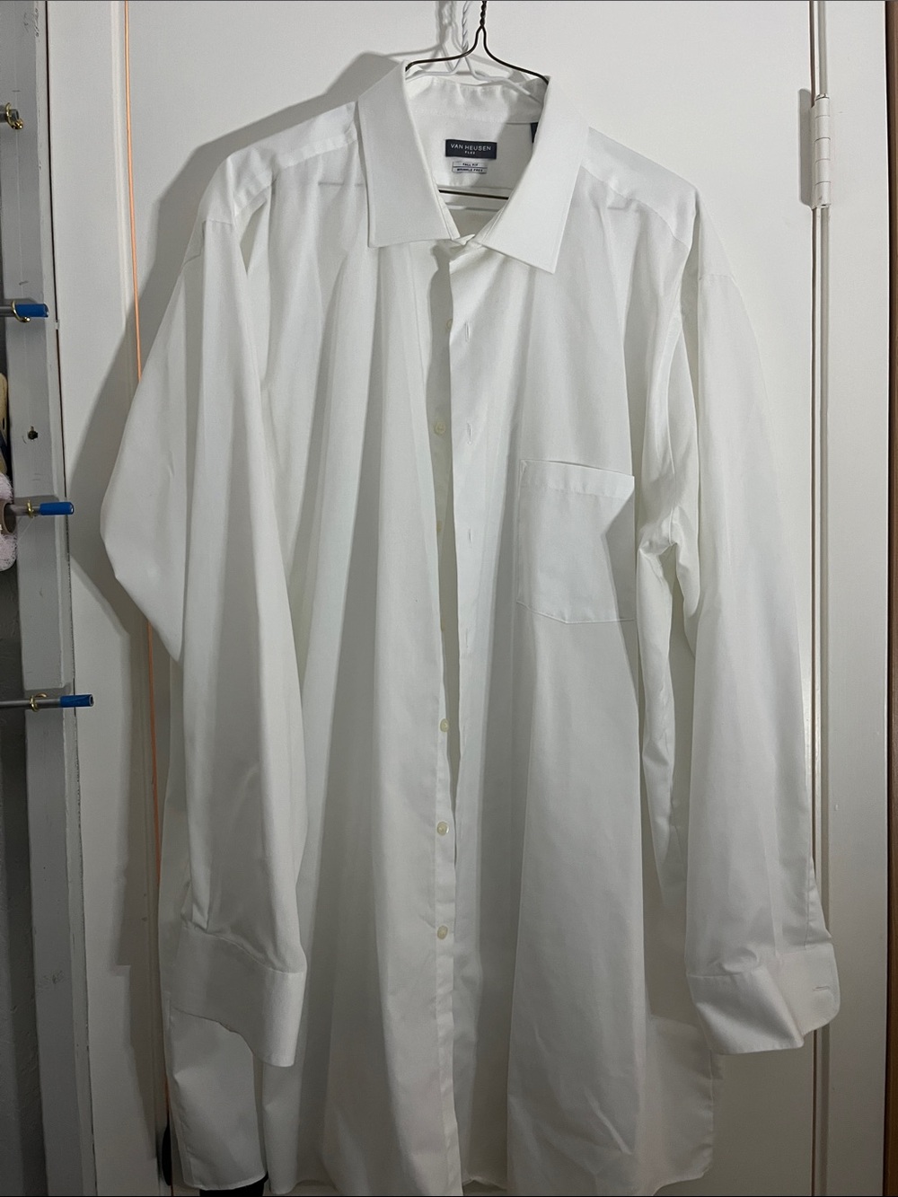 Van Heusen White Long-Sleeve Dress Shirt - Spread Collar